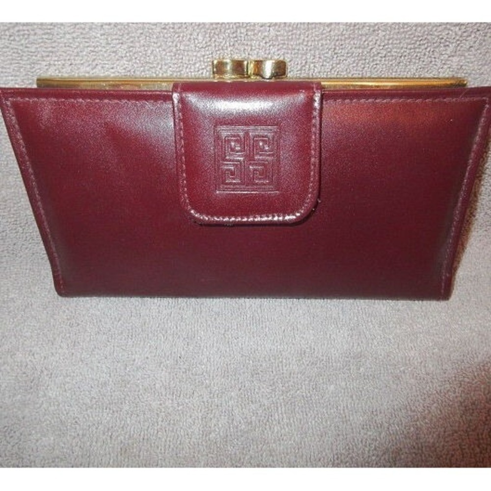 Vintage San Souci Kip Calfskin Leather Wallet Capri Clutch Organizer Kisslock